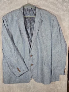 Ralph Ralph Lauren 100% Linen Blazer Size 56R Hacking Light Blue - Picture 1 of 9