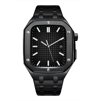 For Apple Watch 9-1 42mm 44mm 45mm Mod Kit Stainless Steel Band Case Bezel - Image 1 of 4