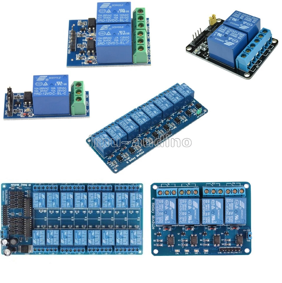 12V Relay Module With Optocoupler for PIC AVR DSP ARM Arduino 1/2/4/8/16 Channel - Bild 1 von 1