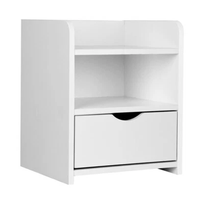 Artiss Bedside Table Drawers Side Table Bedroom Furniture Nightstand White Unit - image 1 of 4