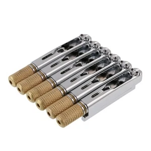 6 String Headless Guitar Bridge Tailpiece for Headless Guitar Accessories Chrome - Picture 1 of 6