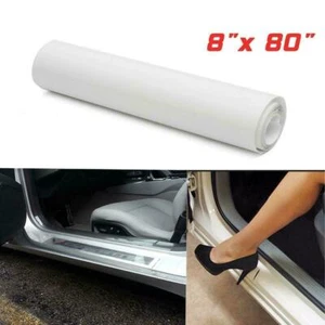 8"x80" Car Auto Door Sill Edge Clear Anti-Scratch Film Sheet Vinyl Universal Fit - Picture 1 of 12