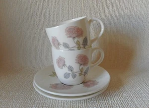 DOS TAZAS Y PLATILLOS DE CAFÉ ROYAL DOULTON FLAME ROSE EXCELENTE ESTADO - Imagen 1 de 1