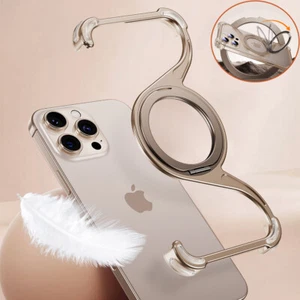 For iPhone 16 15 Pro Max Aluminium Bumper Shockproof Magnetic Holder Phone Case - Picture 1 of 23