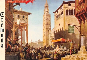 AL9-21E) CARTOLINA CREMONA NOZZE FRANCSCO SFORZA BIANCA MARIA VISCONTI 1441 - Picture 1 of 2