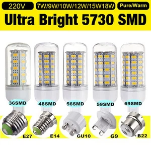 1/4/10x Bright E27 E14 G9 B22 Bayonet 5730 SMD LED Corn Light Bulb 220V - 240V - Picture 1 of 15