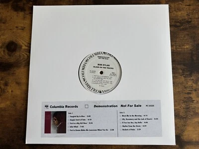 Bob Dylan Blood on the Tracks White Label Promo Timing Strip US 1974 LP Rare - Image 1 of 4