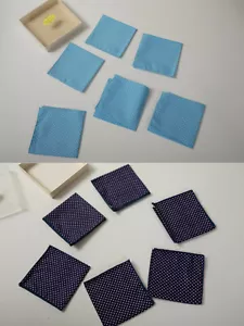 Tovaglioli da cocktail Giftkins lotto di 12 (F1L-32/30) a pois blu chiaro e scuro - Foto 1 di 10