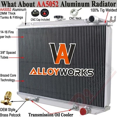 3 Row Aluminum Radiator For 1986-1994 Nissan D21 1987-1995 92 Nissan Pathfinder - Image 1 of 4