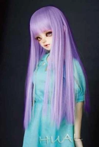 Peluca 6-7" 1/6 BJD Muñeca Cabello Brillante Púrpura Largo Vivido Recto Suave Suave U - Imagen 1 de 2