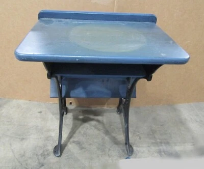Antique Cast Iron Wood Folding School Desk - Image 1 of 4