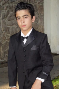 Black tuxedo for boys with white shirt and Black Tie, for special events - Picture 1 of 4