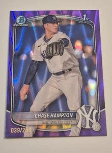 Chase Hampton 2025 Bowman Cromo Viola Lava BCP-57/250 Yankees - Foto 1 di 4