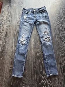 American Eagle Jeans AEO Denim Gr. 4 Distressed Super Stretch Jegging - Bild 1 von 9
