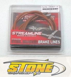 Streamline Front Brake Lines Hoses +1 Orange Suzuki LTR450 2006 2007 2008 2009 - Picture 1 of 2