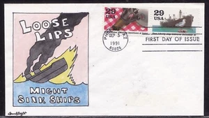 SCOTT 2559H LIBERTY SHIP BEN KRAFT HAND PAINTED FIRST DAY COVER FDC - Picture 1 of 1