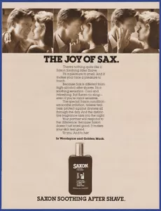 Vintage 1985 SAXON After Shave The Joy Of Sax Shaving Ephemera 80's Print Ad - Bild 1 von 1