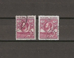 Islas Malvinas 1929/37 SG 121/121a USADAS - Imagen 1 de 1