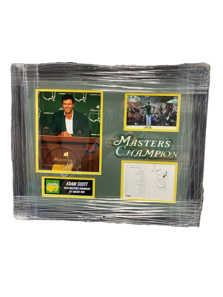 Adam Scott Signed The Masters Augusta Scorecard 13 Winner PSA/DNA Custom Framed - Image 1 of 1
