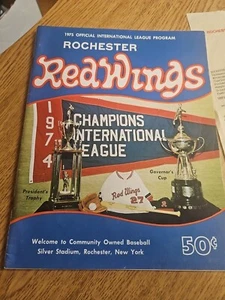 Vintage 8/26/1975 Rochester Red Wings Program Vs Pawtucket Red Sox Scored - Picture 1 of 12