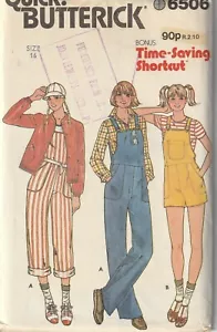 1970’s RARE Vintage Butterick Sewing Pattern 6506 Overalls Dungarees Jacket B38 - Picture 1 of 1