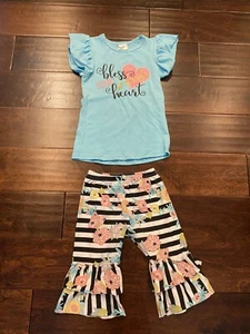 Boutique two-piece Bless Your Heart outfit girls size Medium - Picture 1 of 5