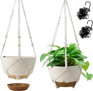 Hanging Planter Self Watering 10 Inch, 2 Pack Indoor Outdoor Hanging Baskets, Ha - Picture 1 of 7