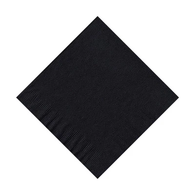 50 Plain Solid Colors Beverage Cocktail Napkins Paper - Black - Image 1 of 2