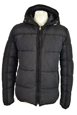 ZARA Black Padded Jacket Eur S Mens Full Zip 100% Cotton Outdoors Outerwear - Image 1 of 4