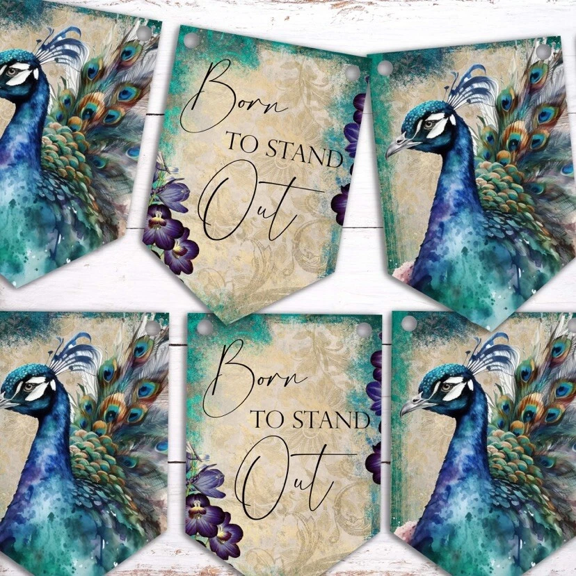 Peacock Bunting Hanging Decoration Party Decor Home Birthday - Изображение 1 из 1