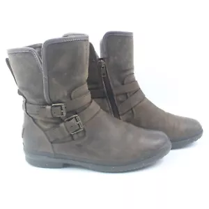 Ugg Australia Simmens Brown Leather Suede Belted Women's Size 10 1008439 - Picture 1 of 8