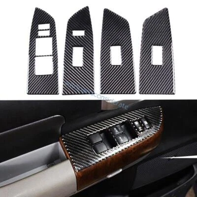 Panel de interruptor de bloqueo de elevación de ventana de fibra de carbono real para Toyota Tundra 2007-2012 2013 Foto 1 de 4