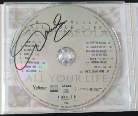 All Your Life: Tribute to the Beatles by Al Di Meola Signed by Al Di Meola Cover
