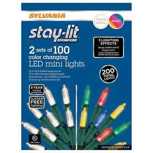 Sylvania Platinum 100-Count Color Changing LED Mini Dual Lights (33 ft. Length) - Picture 1 of 1