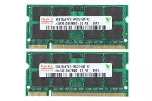 Hynix 8GB KIT 2X 4GB 2RX8 PC2-6400S-666-12 RAM DDR2-800MHz SODIMM Laptop Memory, - Picture 1 of 8