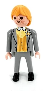 Playmobil 4297 Victorian Wedding Man Figure - Blond Hair Freckles Grey Suit - Picture 1 of 3