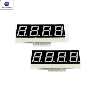 2PZ DISPLAY LED 7 SEGMENTI DA 4 CIFRE DIGIT 0.56 QUADRUPLO ROSSO A CATODO COMUNE - Immagine 1 di 3