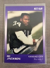 Bo Jackson 1990 Star Promo Card. Oakland Raiders. Los Angeles Raiders.