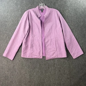 Eileen Fisher Jacket Women’s Small Lavender Purple Open Front Quilted Blazer - Picture 1 of 7