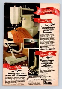 Sears Kenmore 1981 máquina de coser y aspiradora anuncio impreso - Imagen 1 de 1