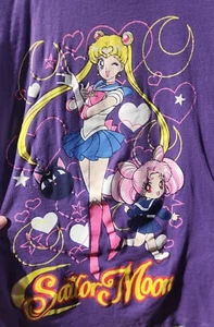 Camisa púrpura Sailor Moon Chibimoon Naoko Takeuchi talla M mediana anime retro - Imagen 1 de 4