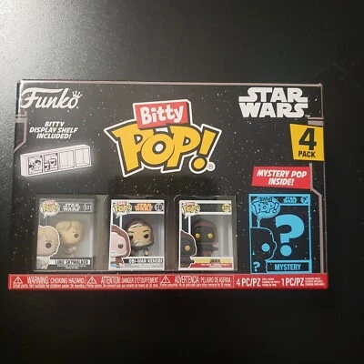 Funko Bitty Pop - Luke Skywalker, Obi-Wan Kenobi, Jawa - Star Wars Paquete de 4 [NUEVO EN PAQUETE] Foto 1 de 4