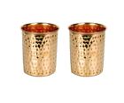 Copper Water Glass 300 ml, 10oz Two Tumbler with ayurvedic benefits, 2 Unit
