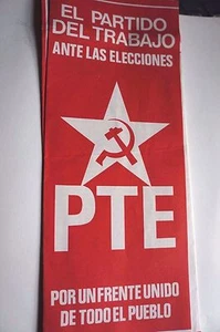 VINTAGE COMMUNIST POLITICAL PAMPHLET: FROM SPAIN'S PTE  "WORKING PARTY" - Picture 1 of 3
