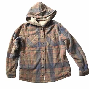 Chaqueta a Cuadros con Capucha Soho Threads S Forrada Sherpa Rosa Azul Pana Frente a Presión - Imagen 1 de 8