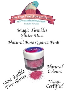 Magic Twinkles Rose Quartz Pink 100% Edible Glitter Dust for Cake Decorating 2g - Picture 1 of 9