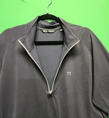 Pullover Travis Matthews Granito Negro Para Hombre 1/4 Cremallera Manga Larga XL Foto 1 de 4