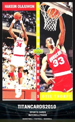Hakeem Olajuwon / Otis Thorpe 1992-93 Upper Deck Scoring Threats Houston Rockets - Image 1 of 2