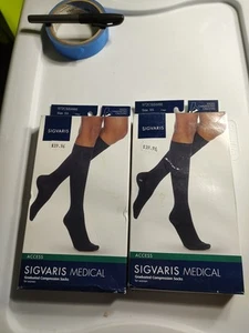 Lot Of 2 SIGVARIS(New, damage box) Womens DYNAVEN   Calf-High Socks 20-30mmHg - Picture 1 of 10