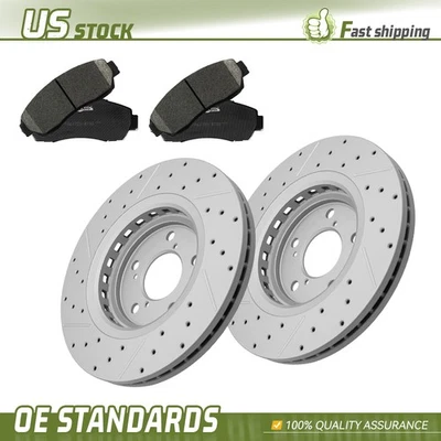 320mm Front Drilled Disc Rotors + Brake Pads for 2019 - 2025 Honda Passport - Image 1 of 4